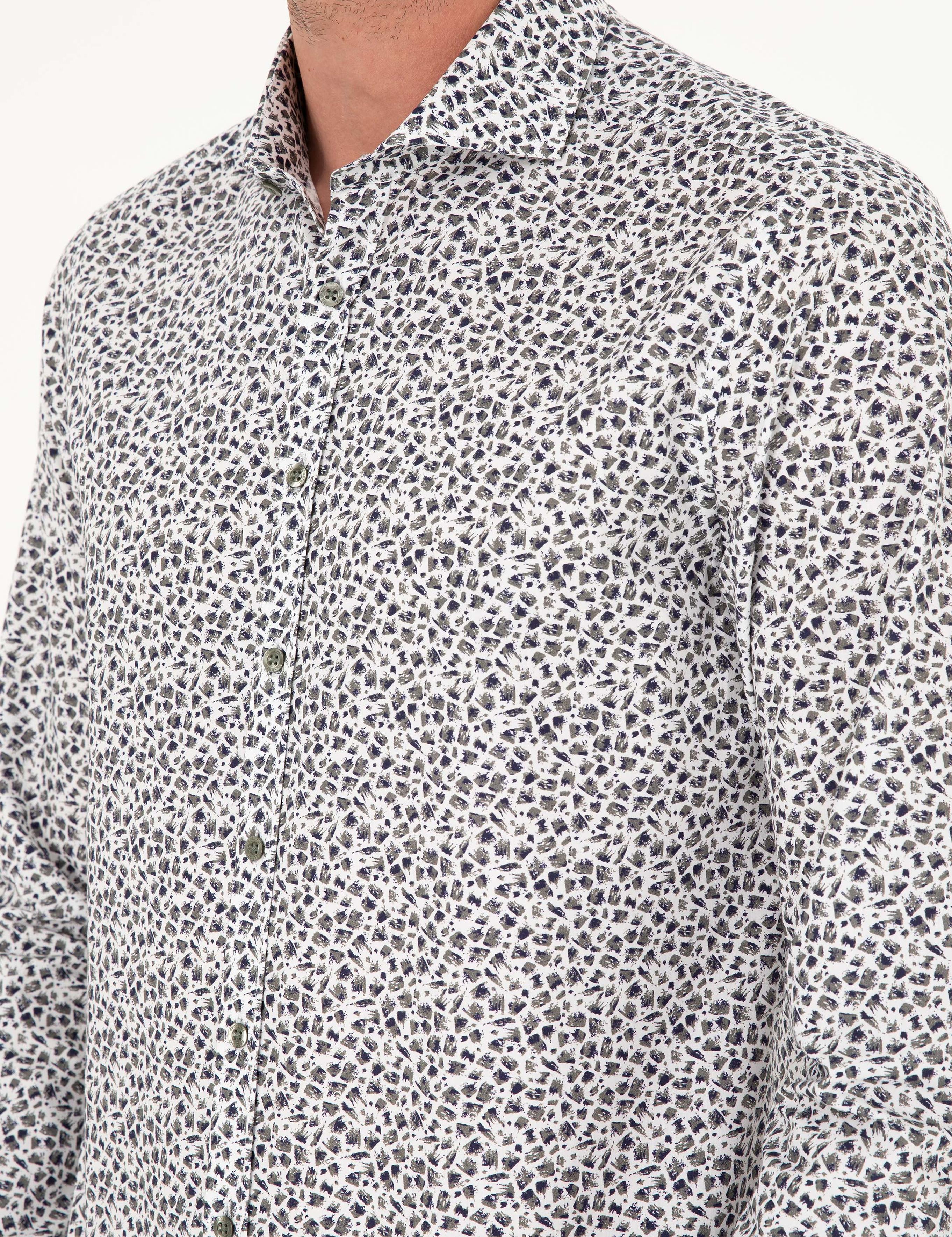 Haki Slim Fit Uzun Kollu Gömlek - 50227030021
