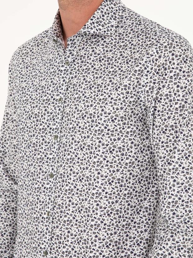 Haki Slim Fit Uzun Kollu Gömlek