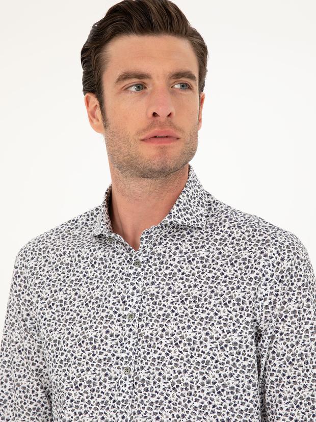 Haki Slim Fit Uzun Kollu Gömlek