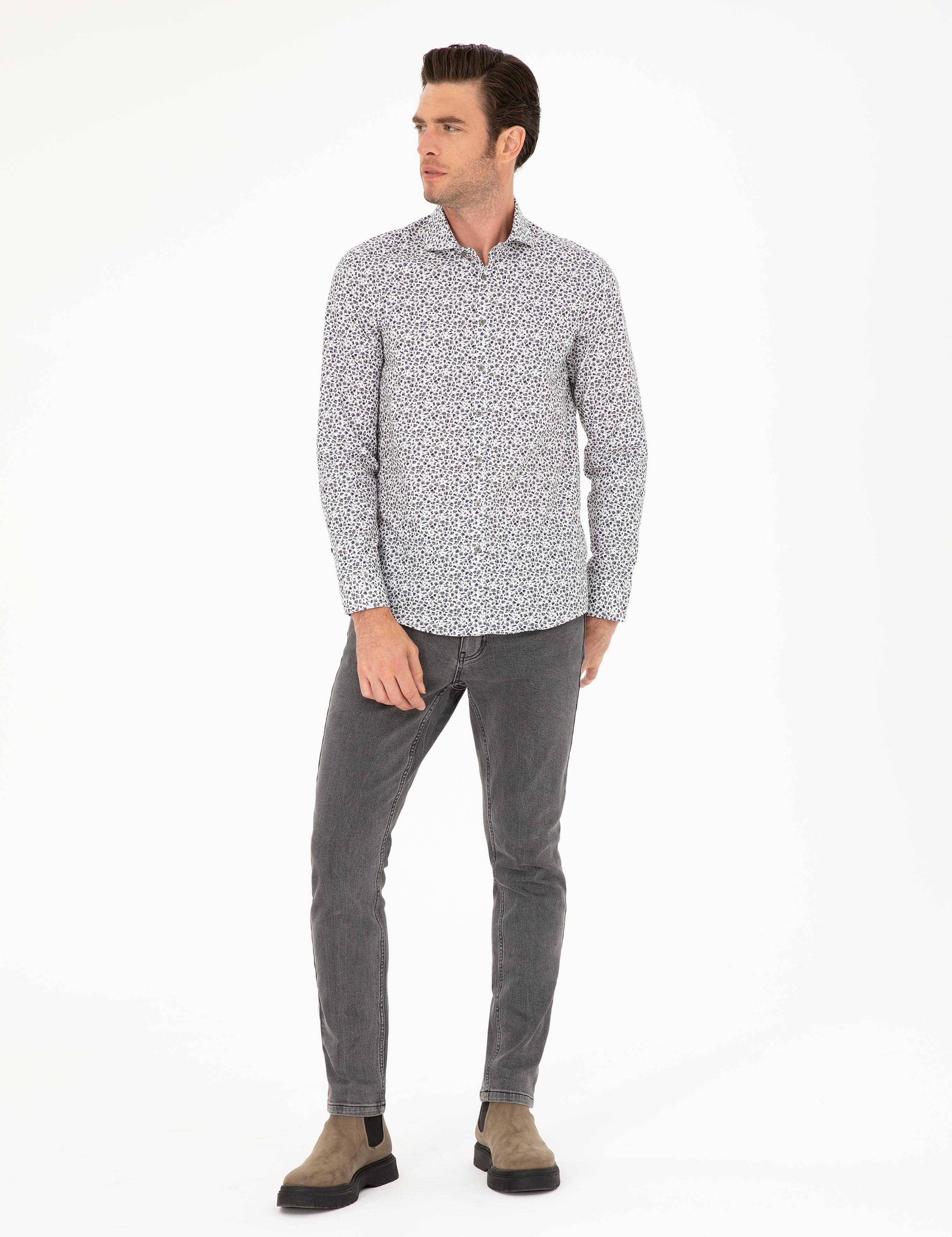 Haki Slim Fit Uzun Kollu Gömlek - 50227030021