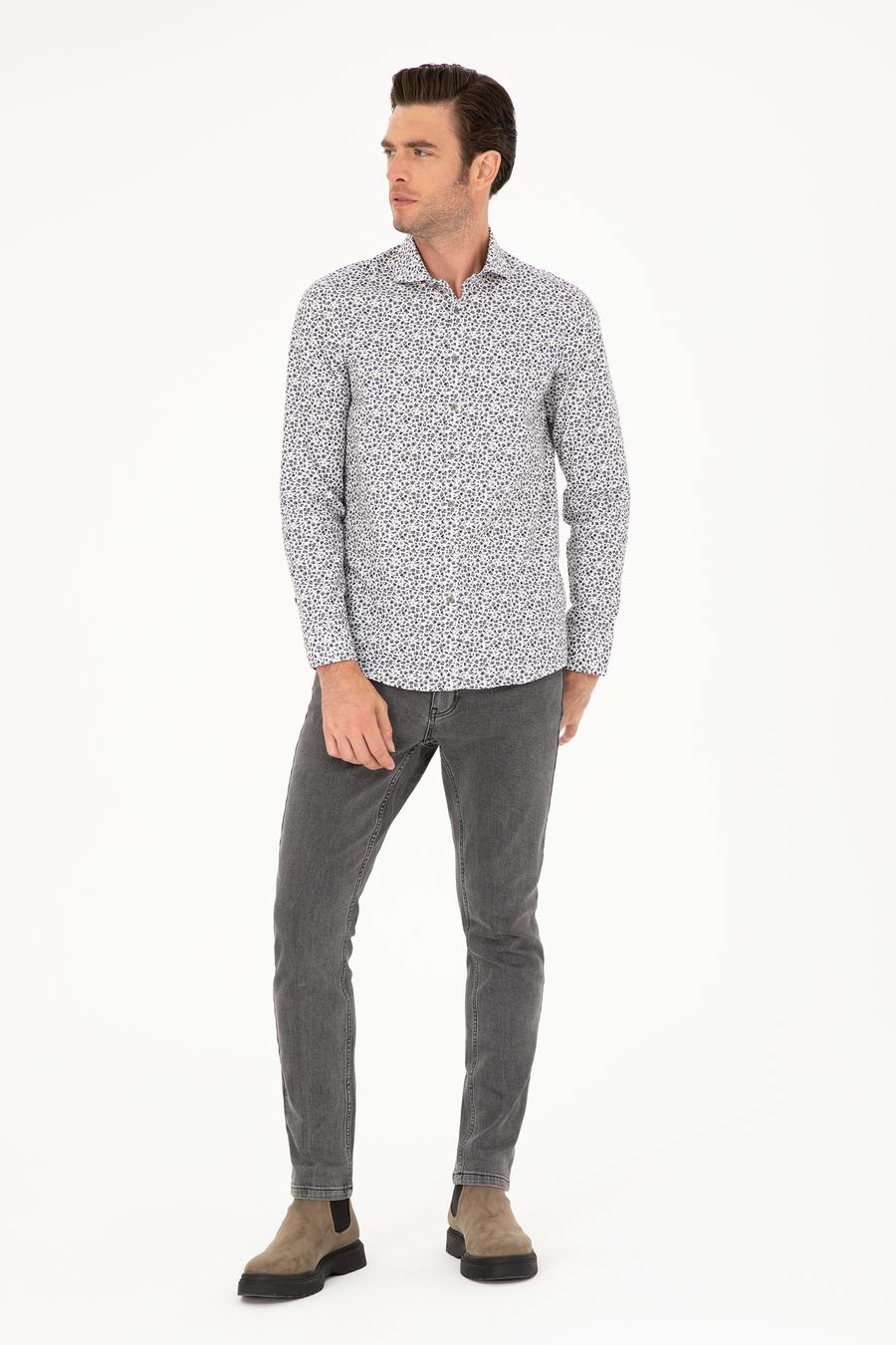 Haki Slim Fit Uzun Kollu Gömlek - 50227030021