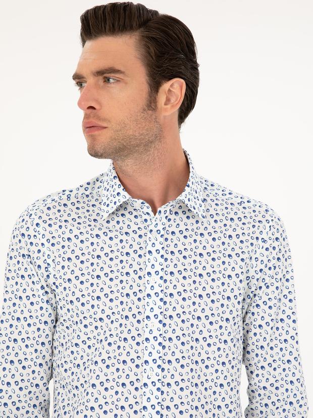 Mavi Slim Fit Uzun Kollu Gömlek