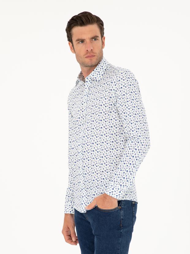 Mavi Slim Fit Uzun Kollu Gömlek