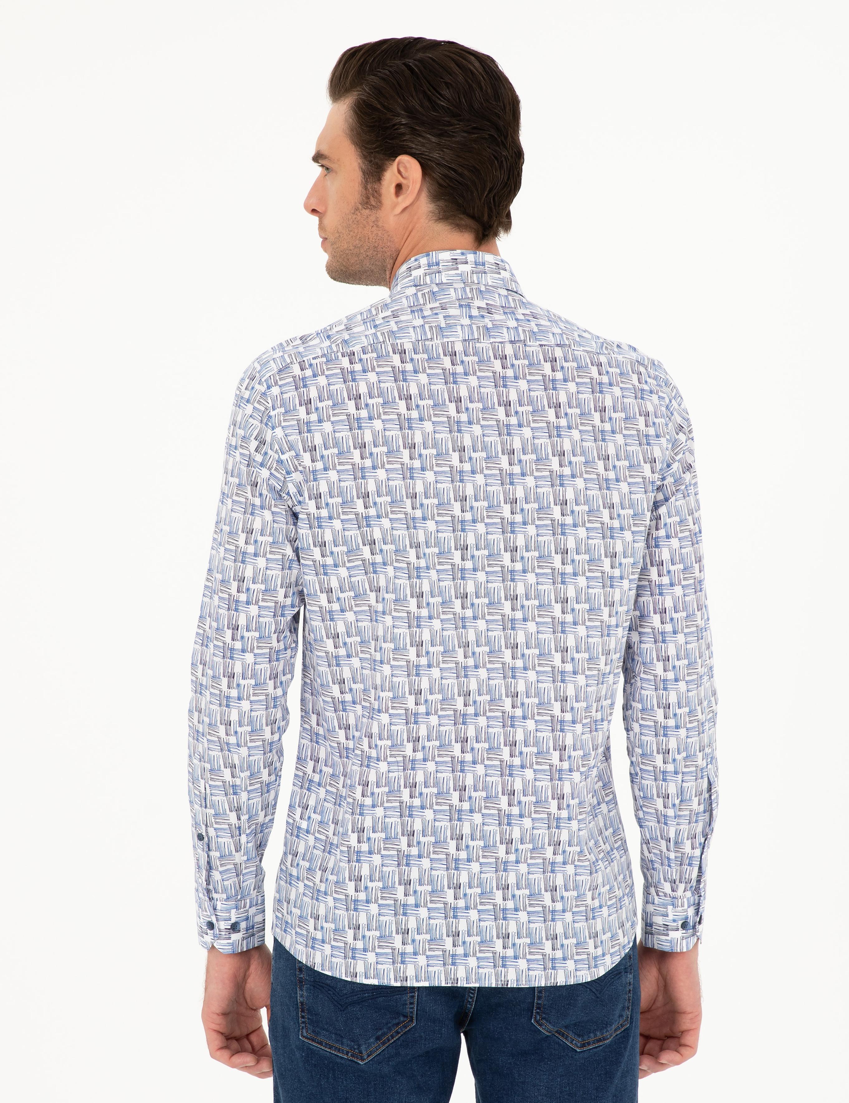 Lacivert Slim Fit Uzun Kollu Gömlek - 50233486006