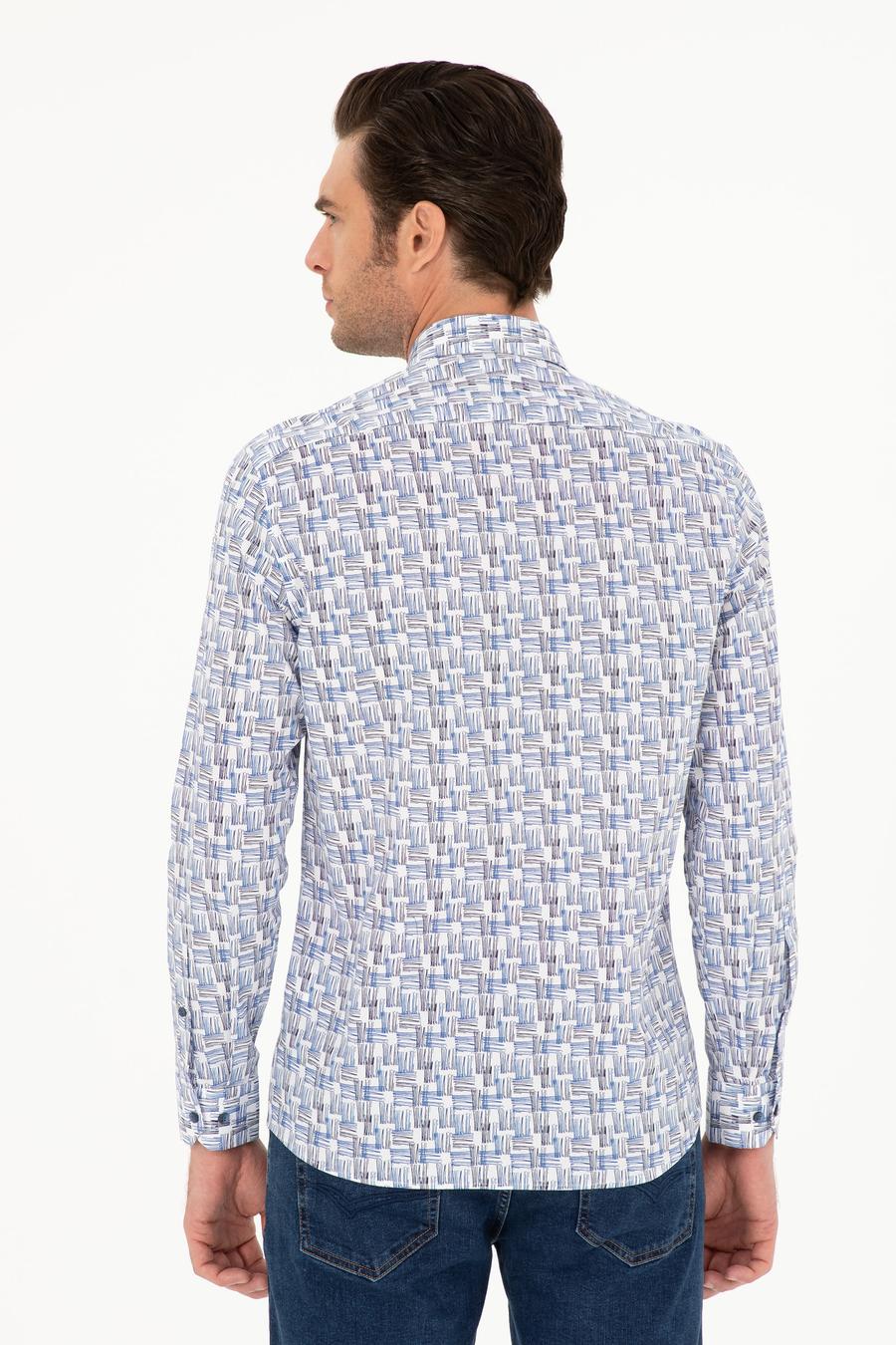 Lacivert Slim Fit Uzun Kollu Gömlek - 50233486006