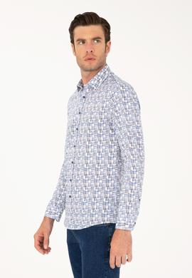 Lacivert Slim Fit Uzun Kollu Gömlek