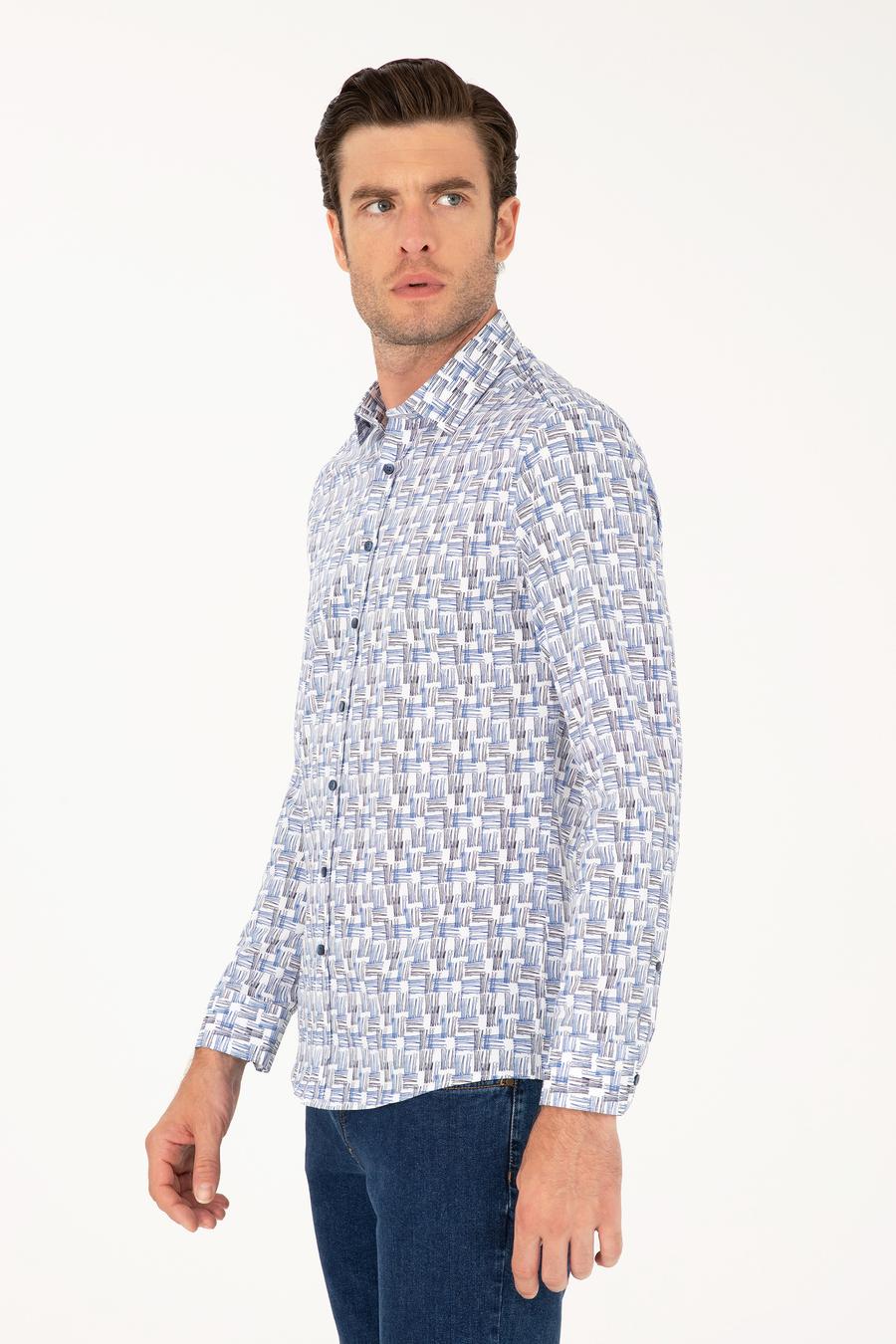 Lacivert Slim Fit Uzun Kollu Gömlek - 50233486006