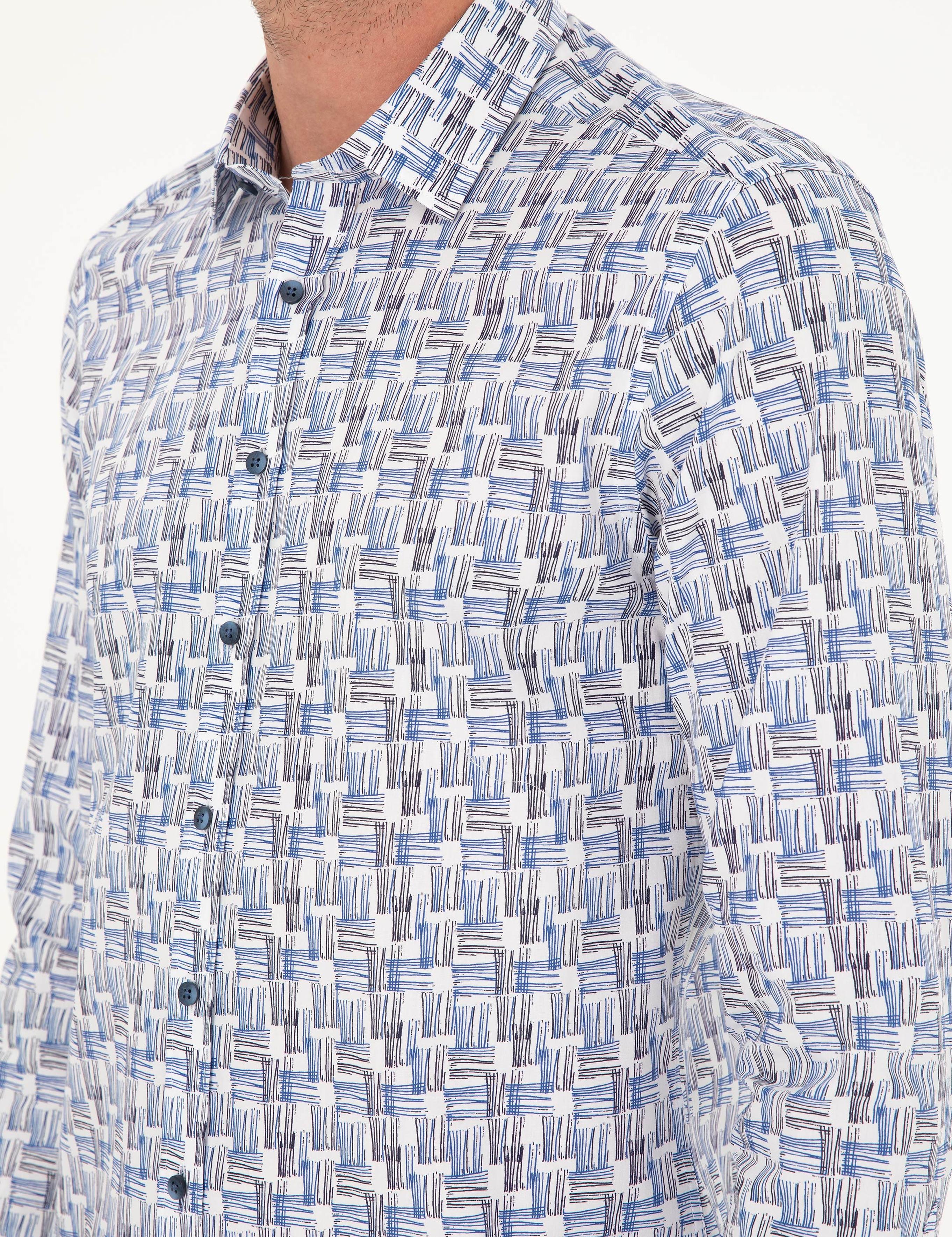 Lacivert Slim Fit Uzun Kollu Gömlek - 50233486006