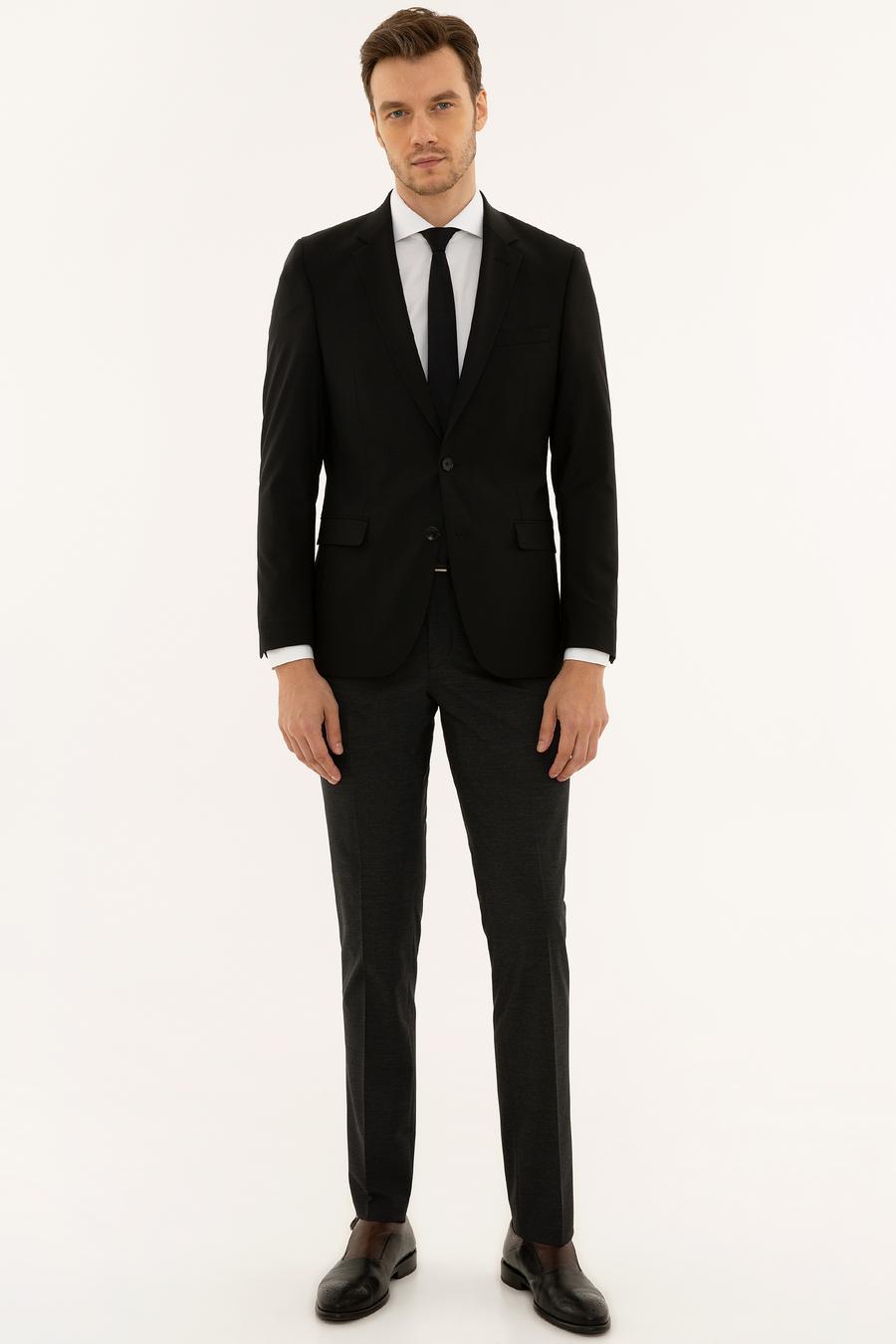 Siyah Slim Fit Ceket - 50223156062