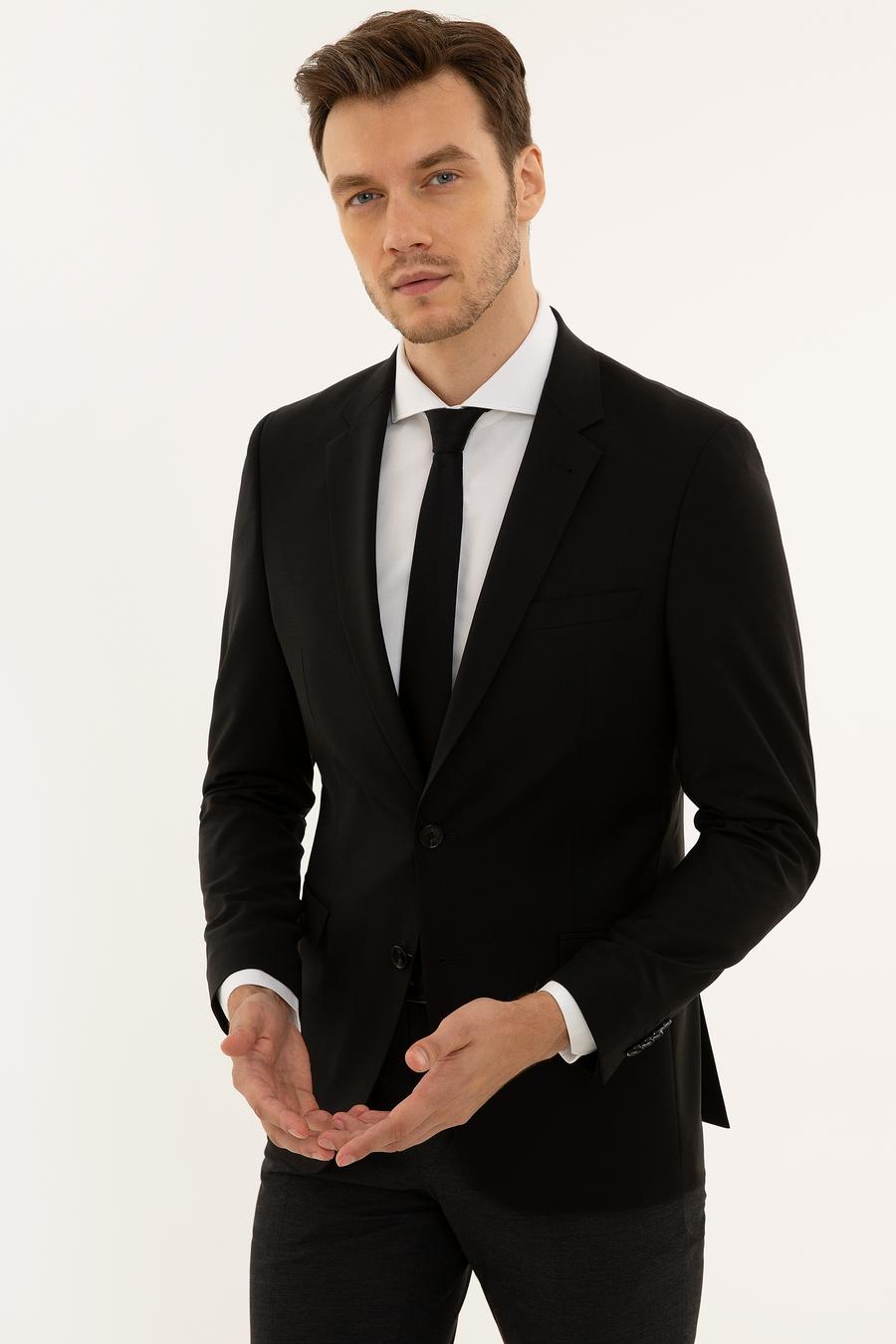 Siyah Slim Fit Ceket - 50223156062