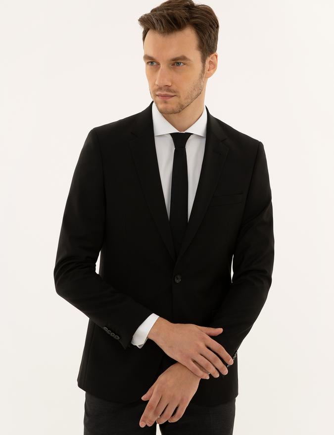 Siyah Slim Fit Ceket