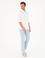 Açık Mavi Slim Fit %100 Keten Pantolon