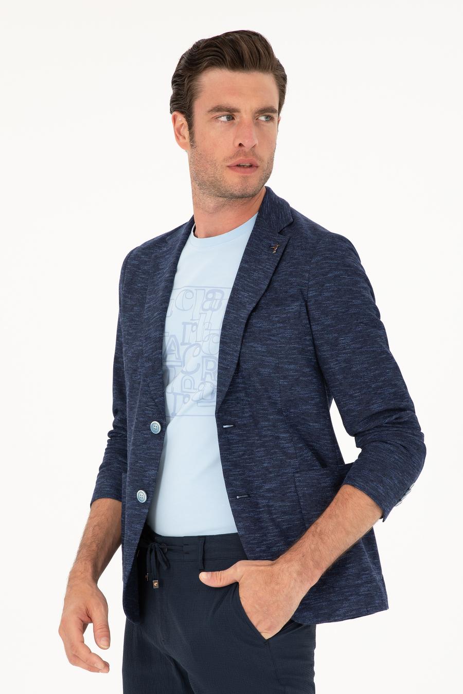 Lacivert Slim Fit Pamuk Karışımlı Ceket - 50285251038
