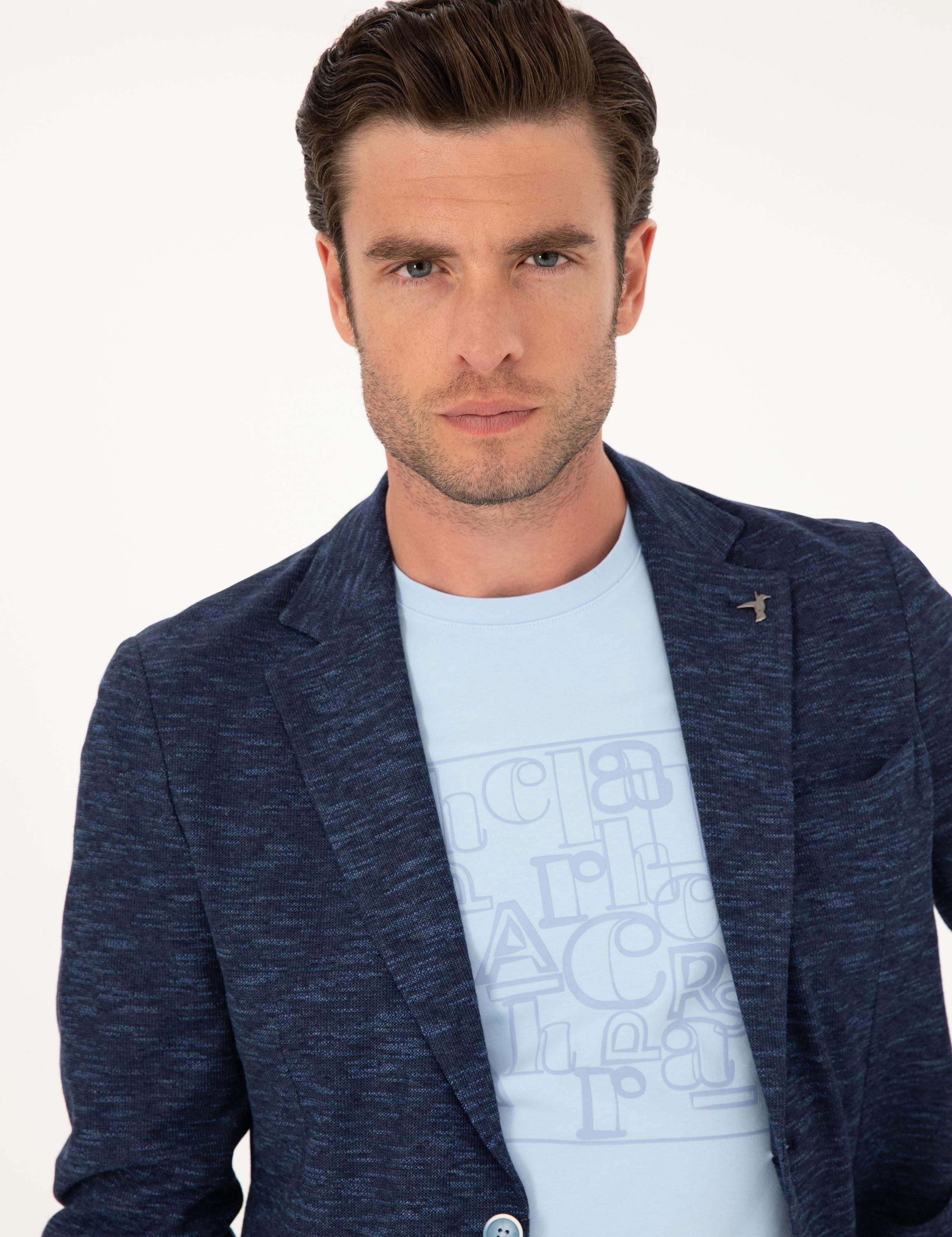 Lacivert Slim Fit Pamuk Karışımlı Ceket - 50285251038