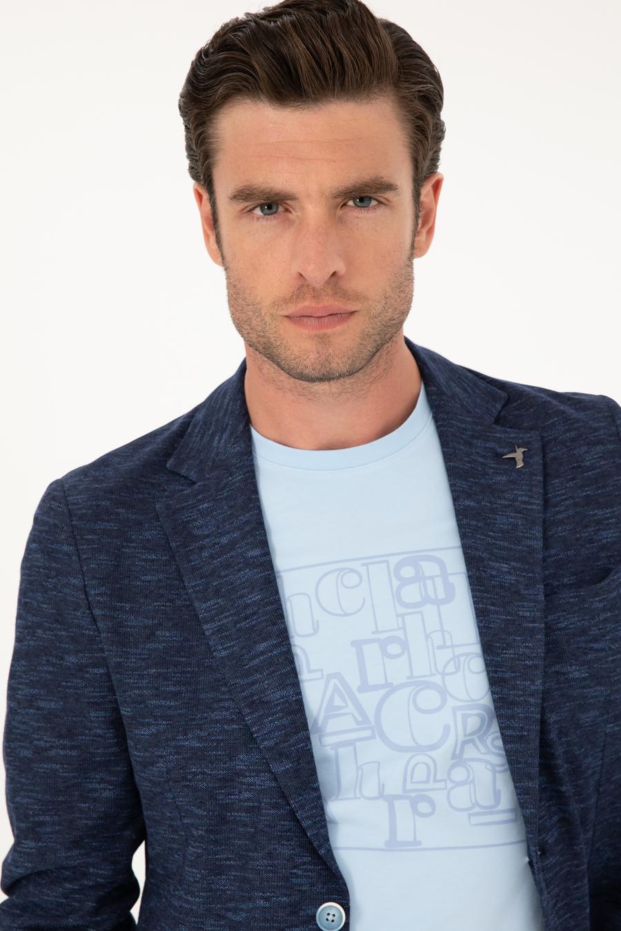 Lacivert Slim Fit Pamuk Karışımlı Ceket - 50285251038