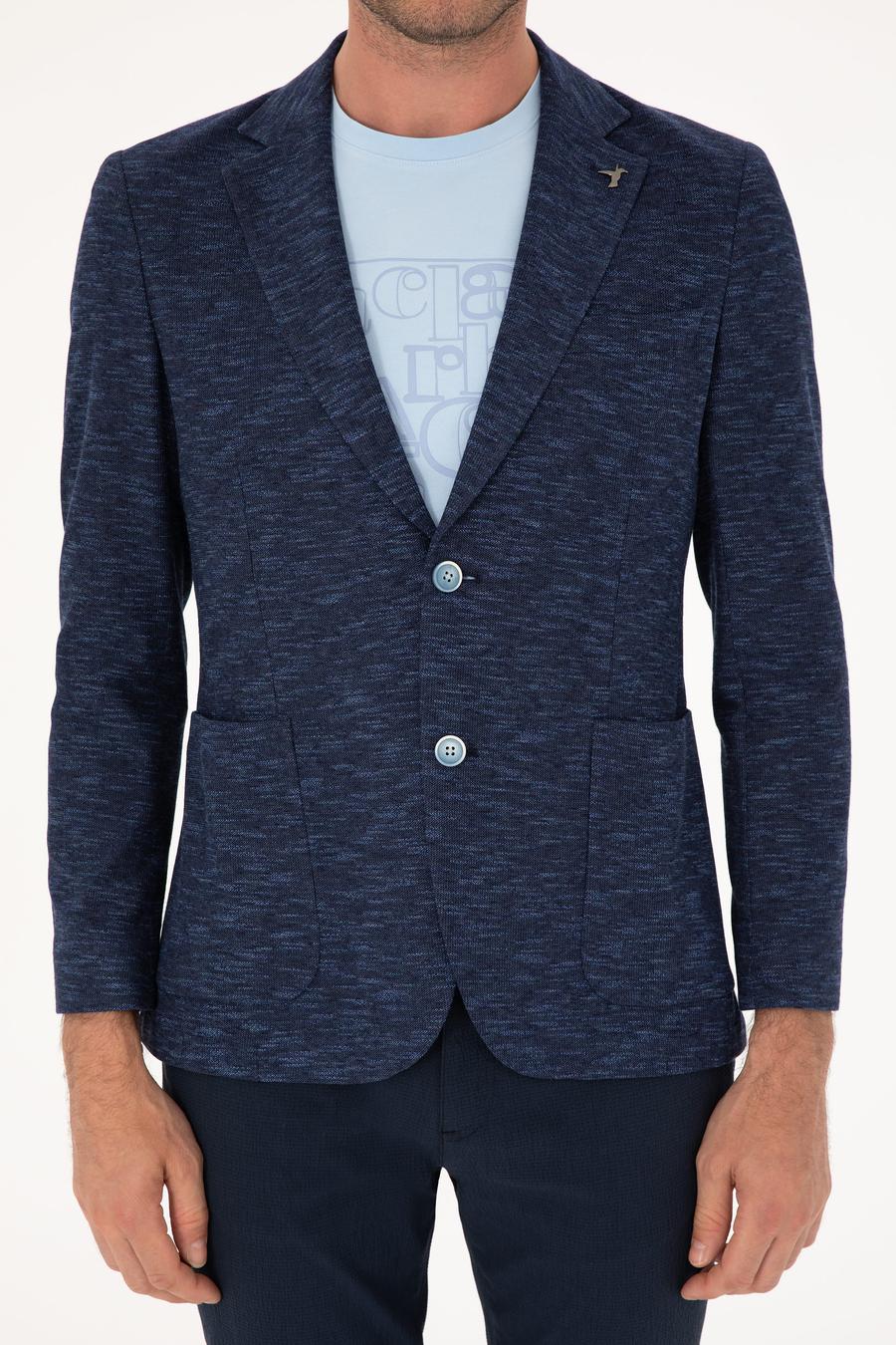 Lacivert Slim Fit Pamuk Karışımlı Ceket - 50285251038