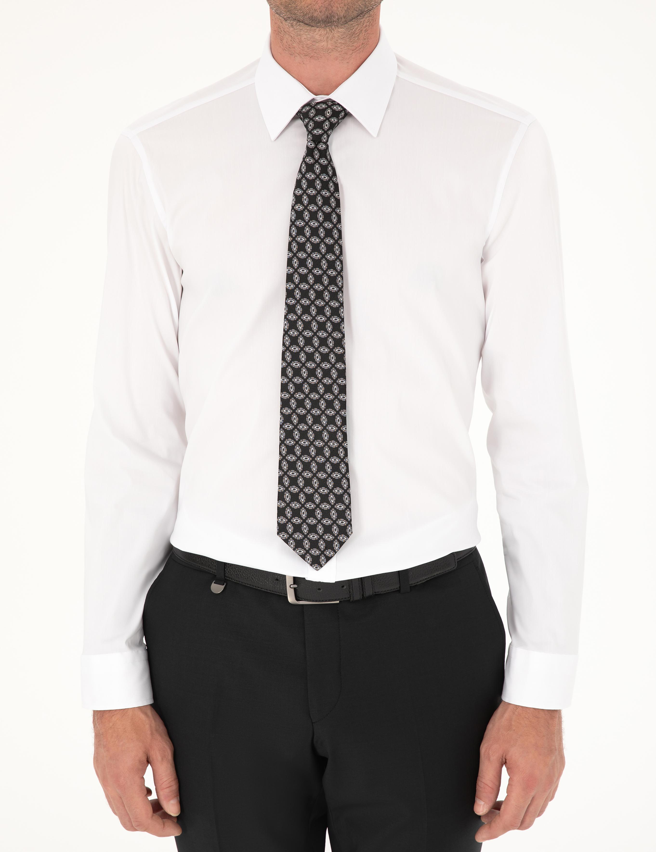 Beyaz Slim Fit Pamuk Karışımlı Gömlek - 50284433006