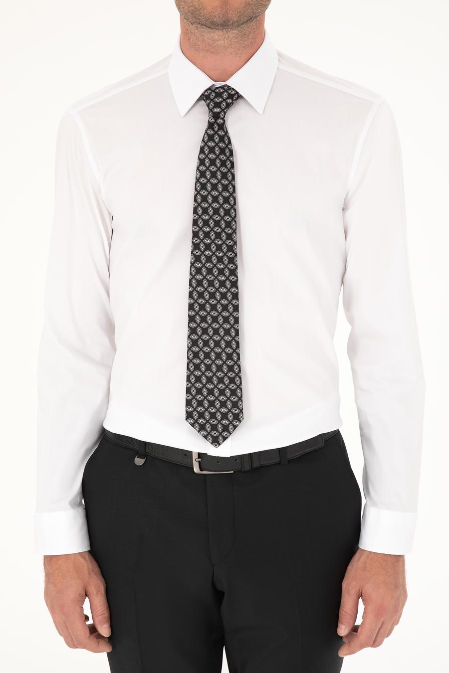 Beyaz Slim Fit Pamuk Karışımlı Gömlek - 50284433006
