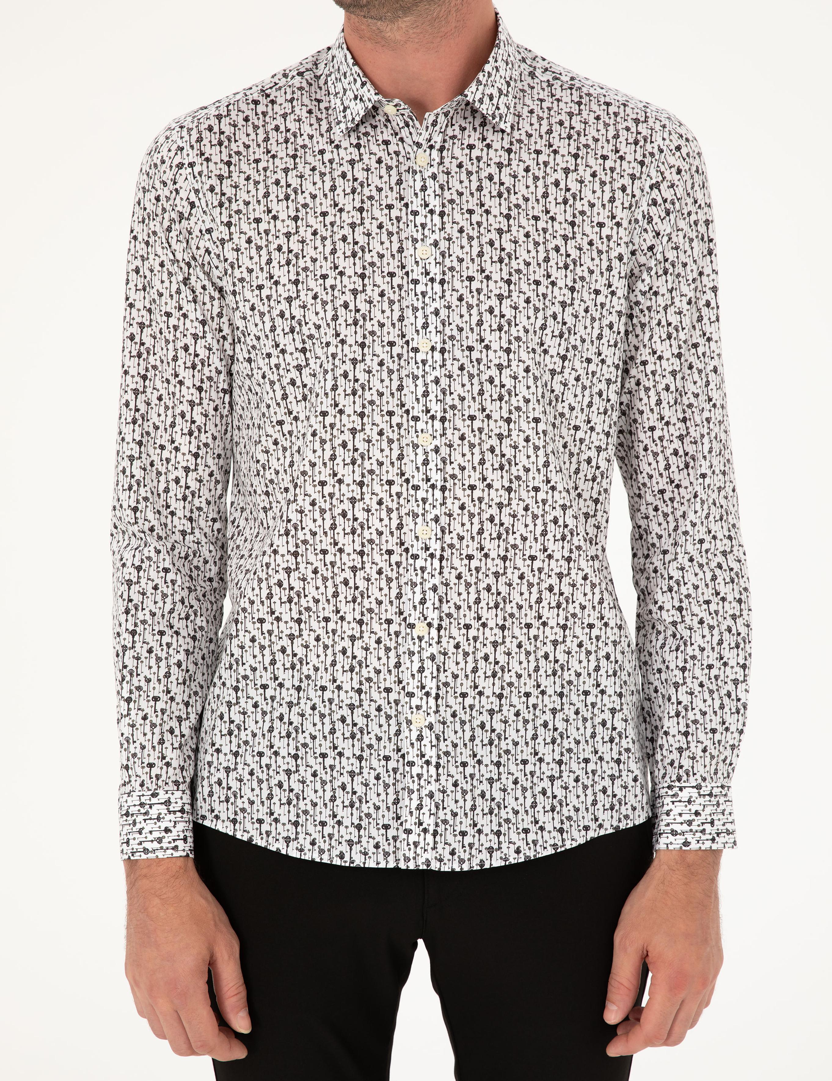 Beyaz Slim Fit Uzun Kollu Gömlek - 50210012021