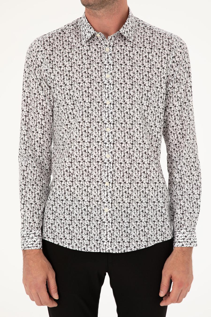 Beyaz Slim Fit Uzun Kollu Gömlek - 50210012021
