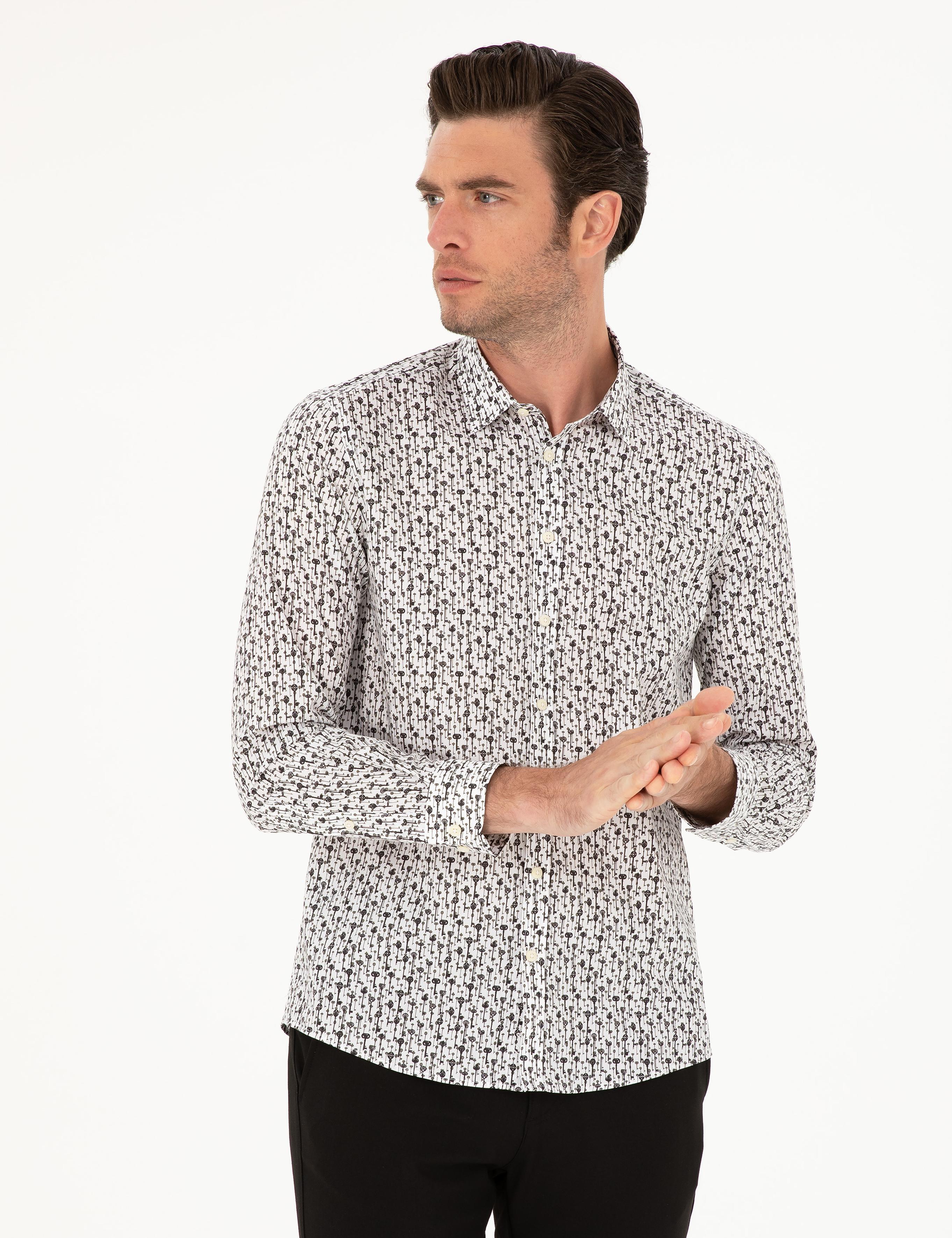 Beyaz Slim Fit Uzun Kollu Gömlek - 50210012021