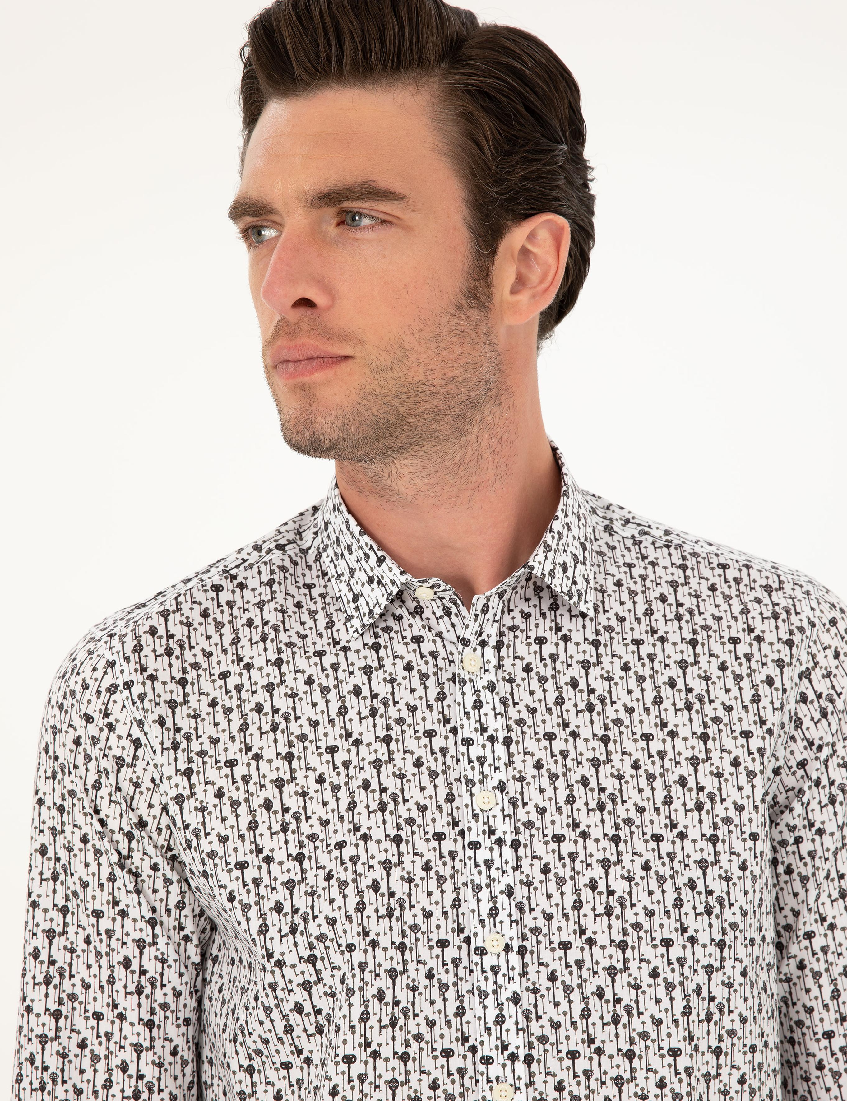 Beyaz Slim Fit Uzun Kollu Gömlek - 50210012021