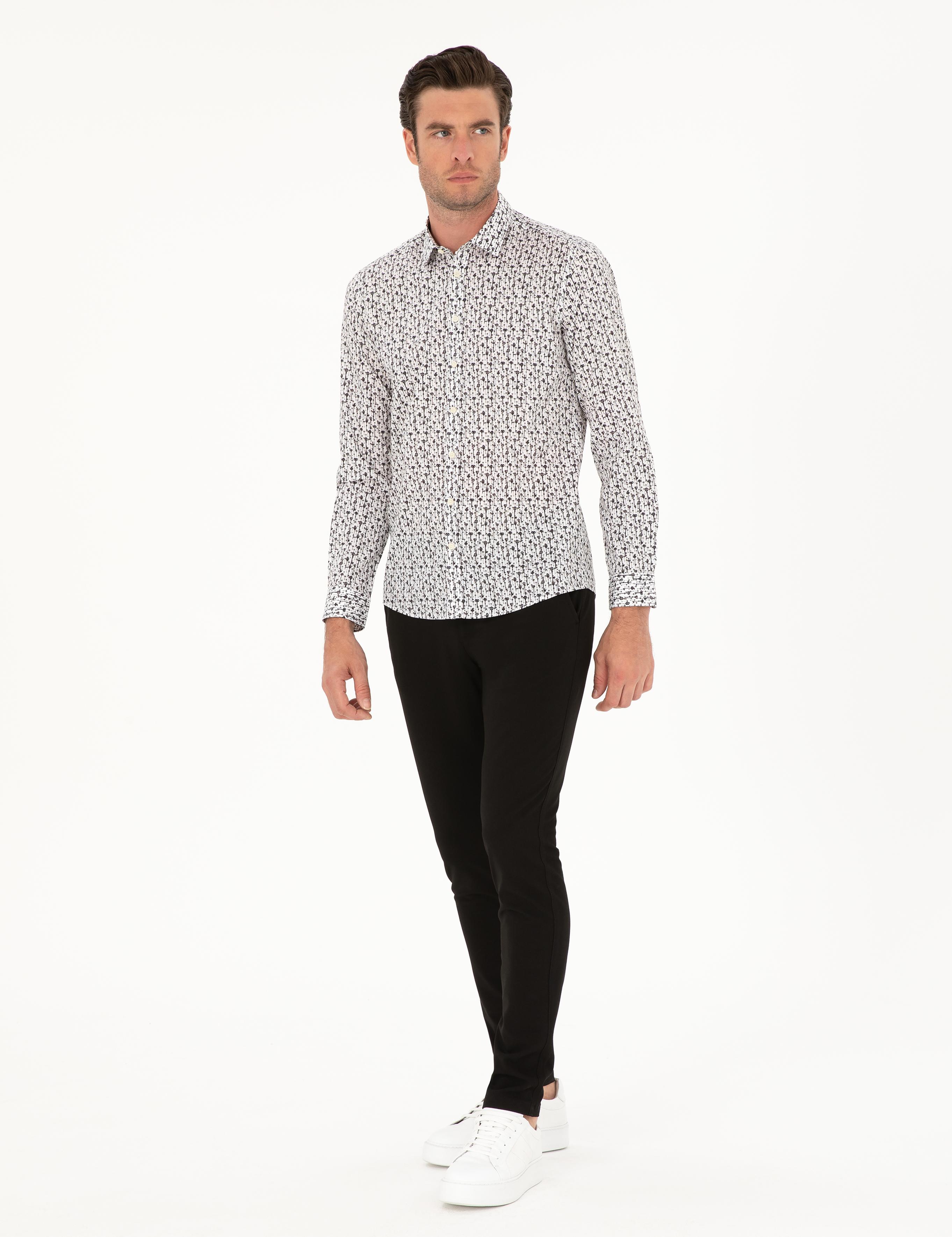 Beyaz Slim Fit Uzun Kollu Gömlek - 50210012021