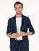 Lacivert Slim Fit %100 Keten Ceket