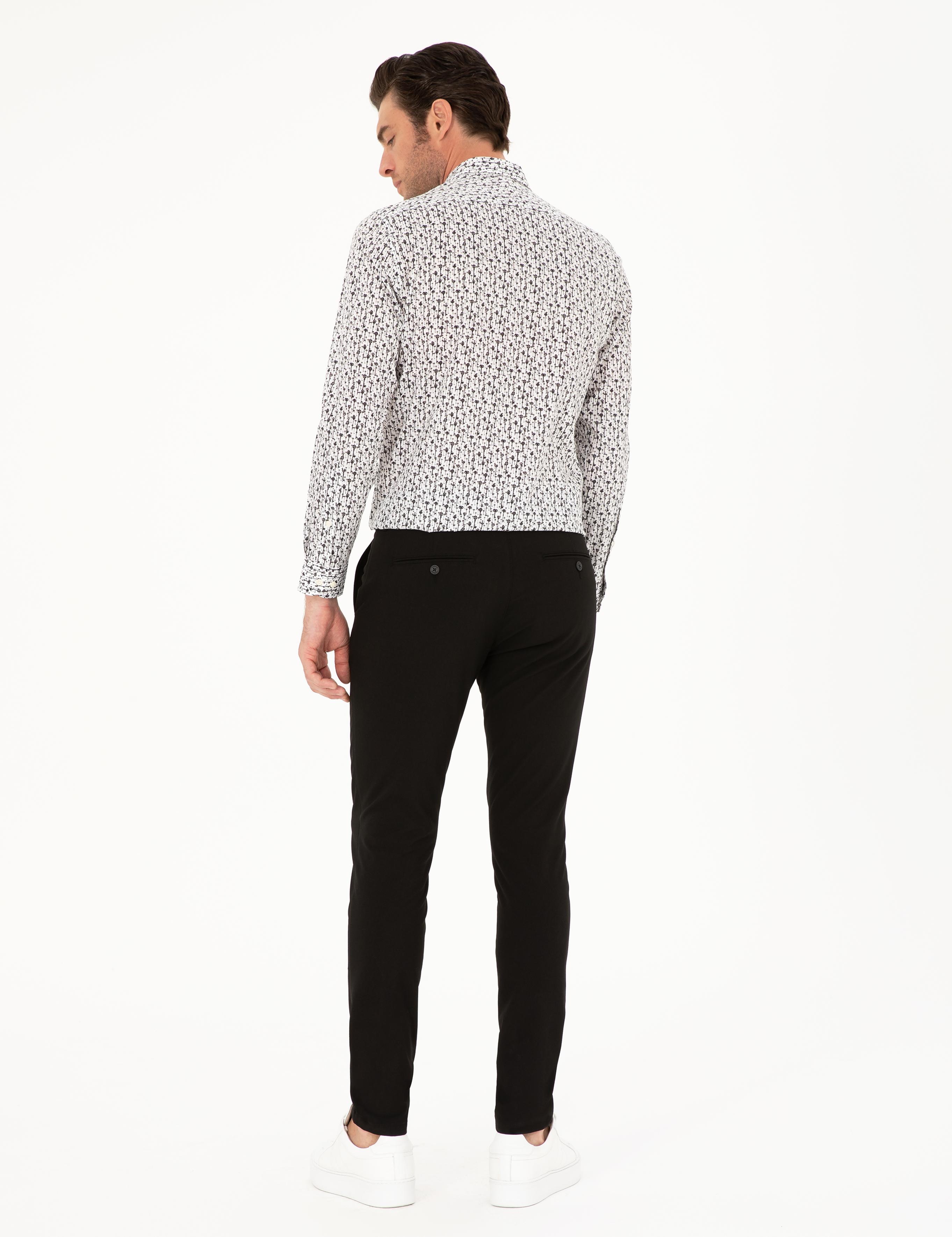 Siyah Slim Fit Kanvas Pantolon - 50274706143