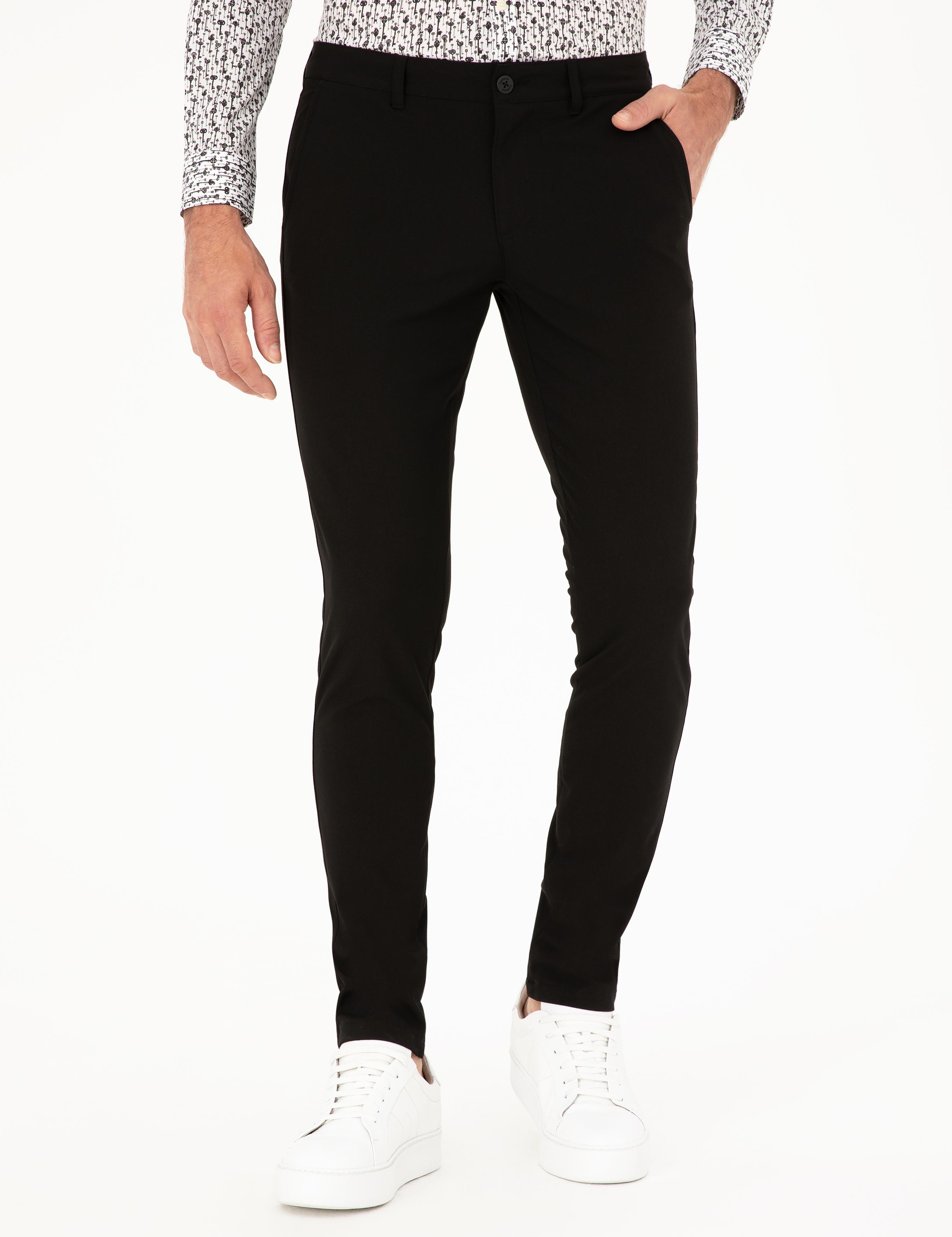 Siyah Slim Fit Kanvas Pantolon - 50274706143