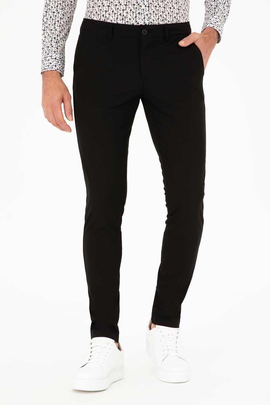 Siyah Slim Fit Kanvas Pantolon - 50274706143