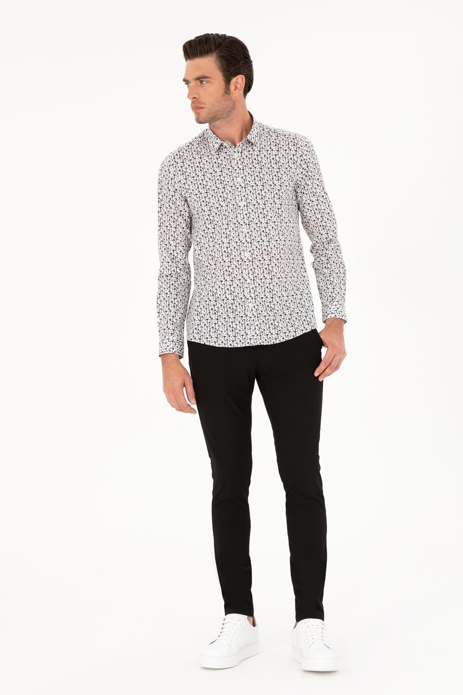 Siyah Slim Fit Kanvas Pantolon - 50274706143