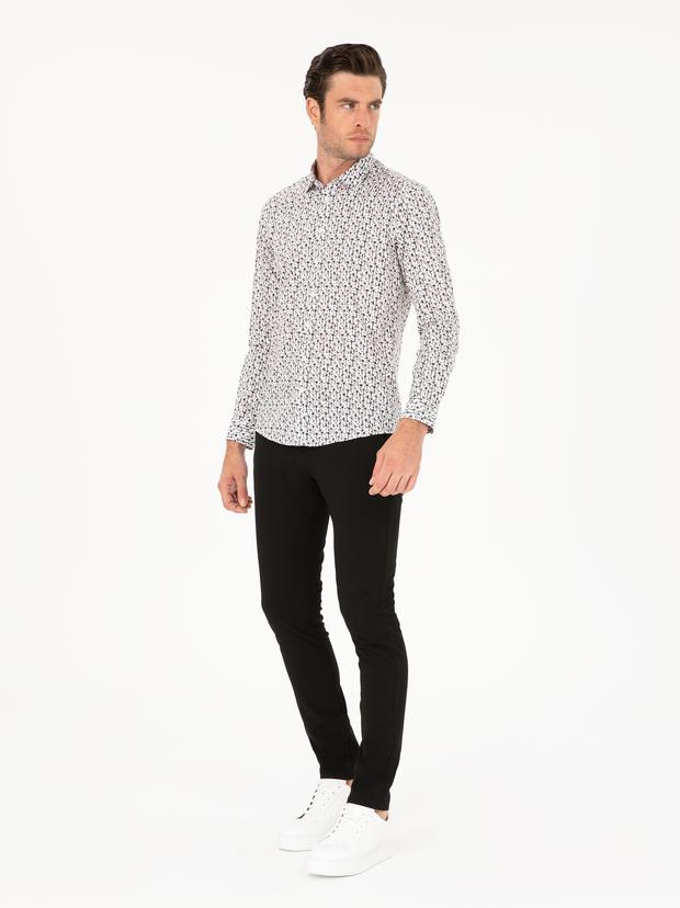 Siyah Slim Fit Kanvas Pantolon