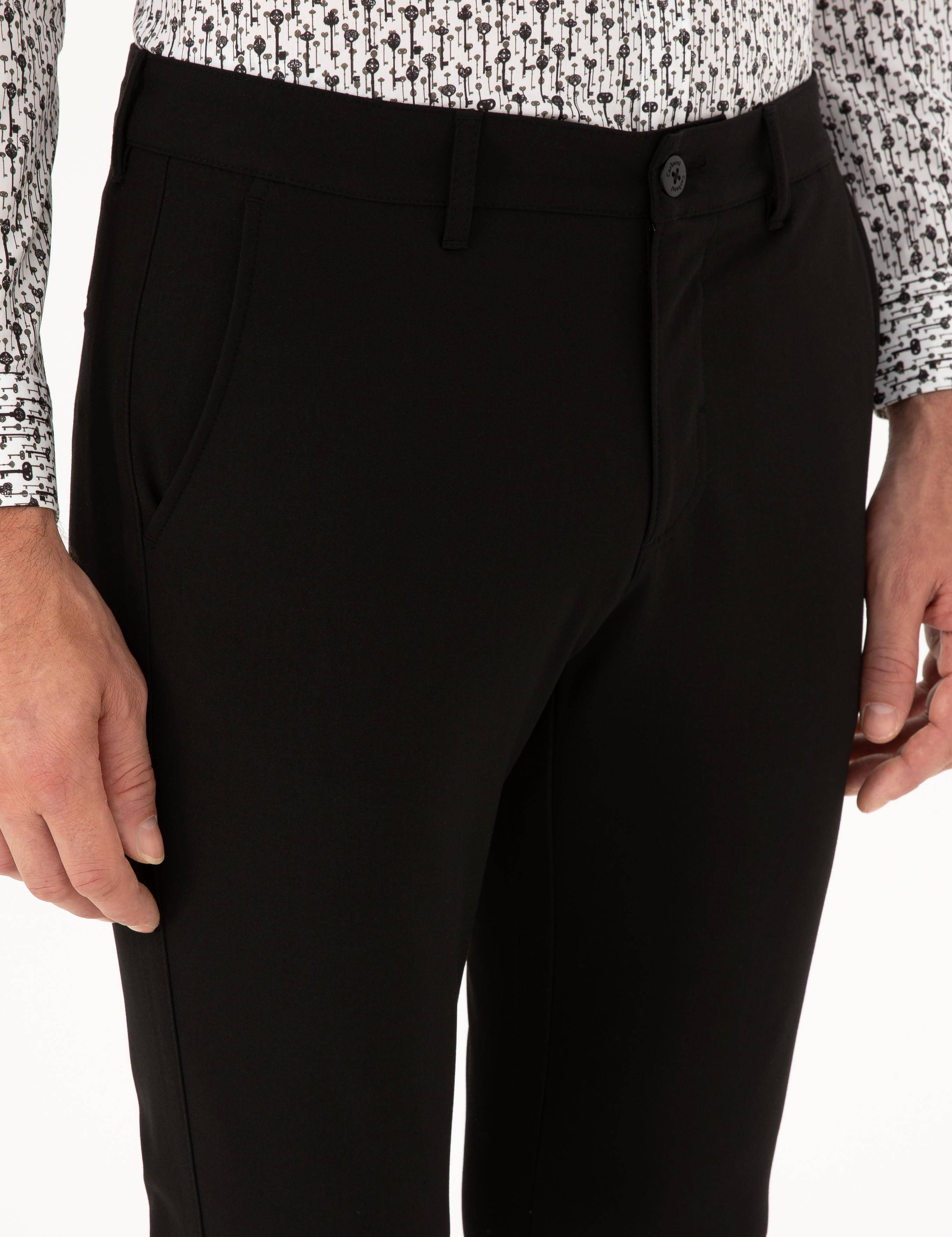 Siyah Slim Fit Kanvas Pantolon - 50274706143