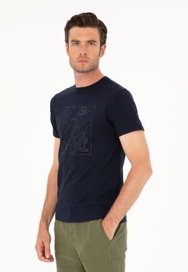Lacivert Slim Fit Bisiklet Yaka T-shirt