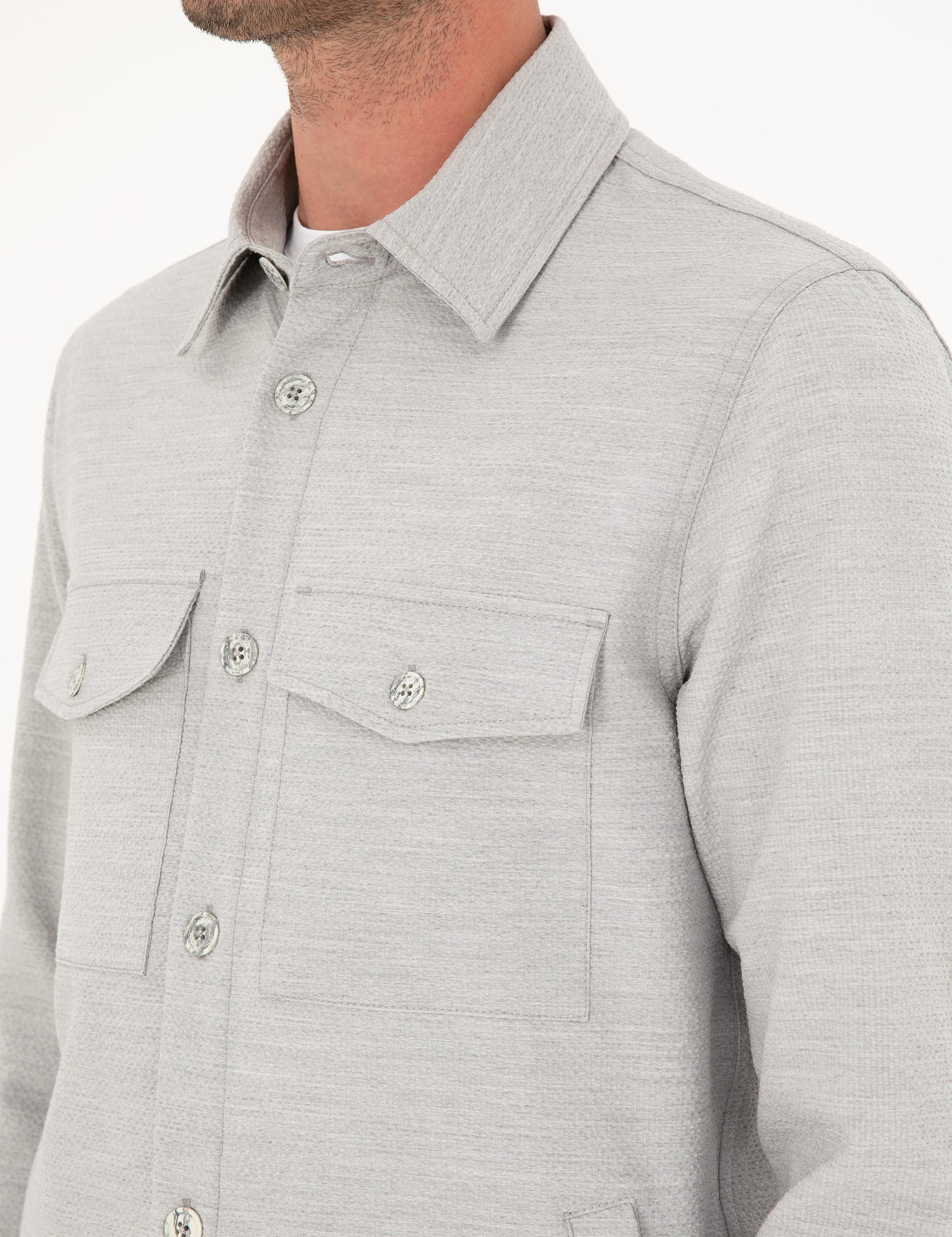 Gri Slim Fit Ceket Gömlek - 50288987025