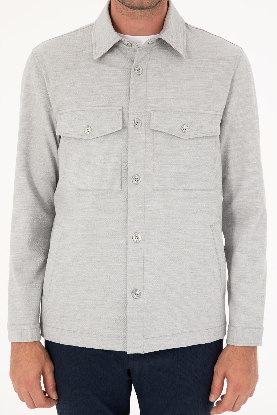 Gri Slim Fit Ceket Gömlek - 50288987025