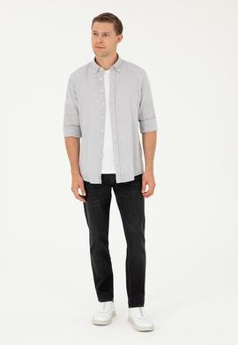 Koyu Gri Slim Fit Pamuk Karışımlı Jean Pantolon