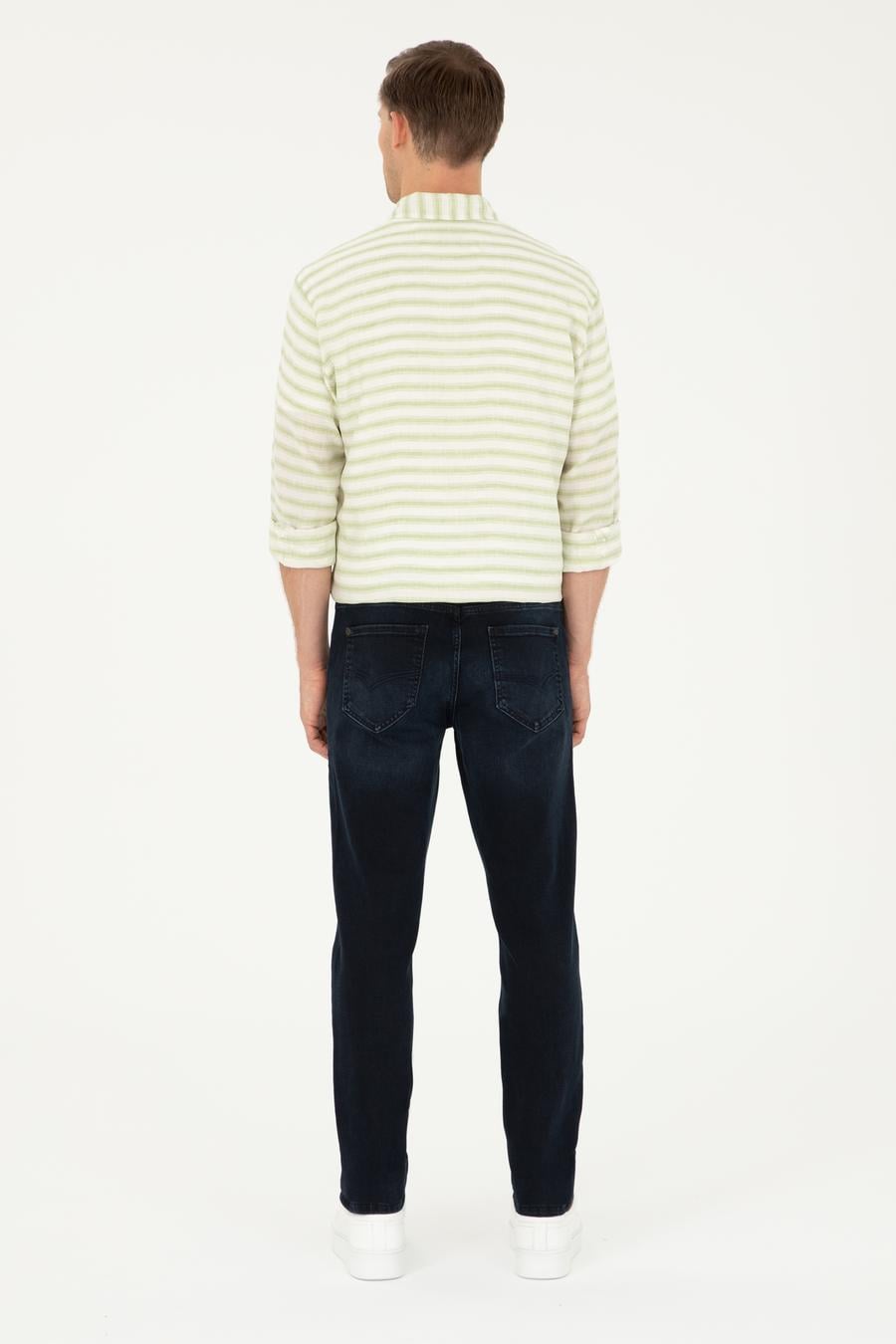 Açık Lacivert Slim Fit Pamuk Karışımlı Jean Pantolon - 50294068062
