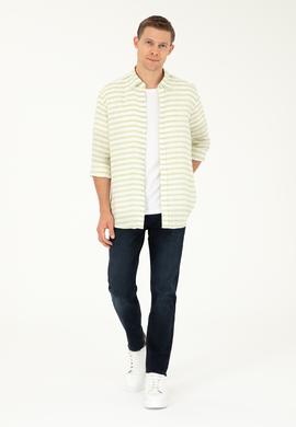 Açık Lacivert Slim Fit Pamuk Karışımlı Jean Pantolon