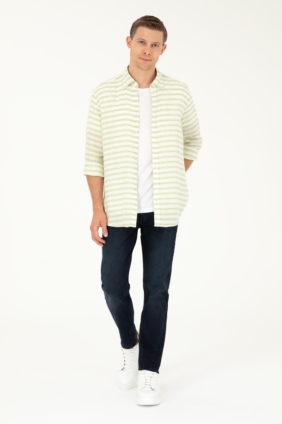 Açık Lacivert Slim Fit Pamuk Karışımlı Jean Pantolon - 50294068062