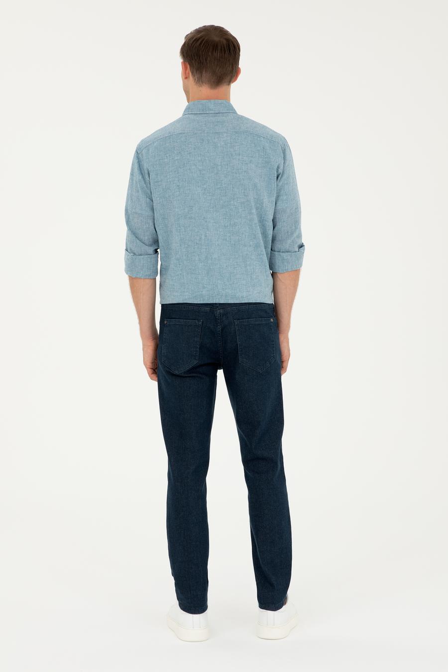 Koyu Mavi Slim Fit Pamuk Karışımlı Jean Pantolon - 50294069057