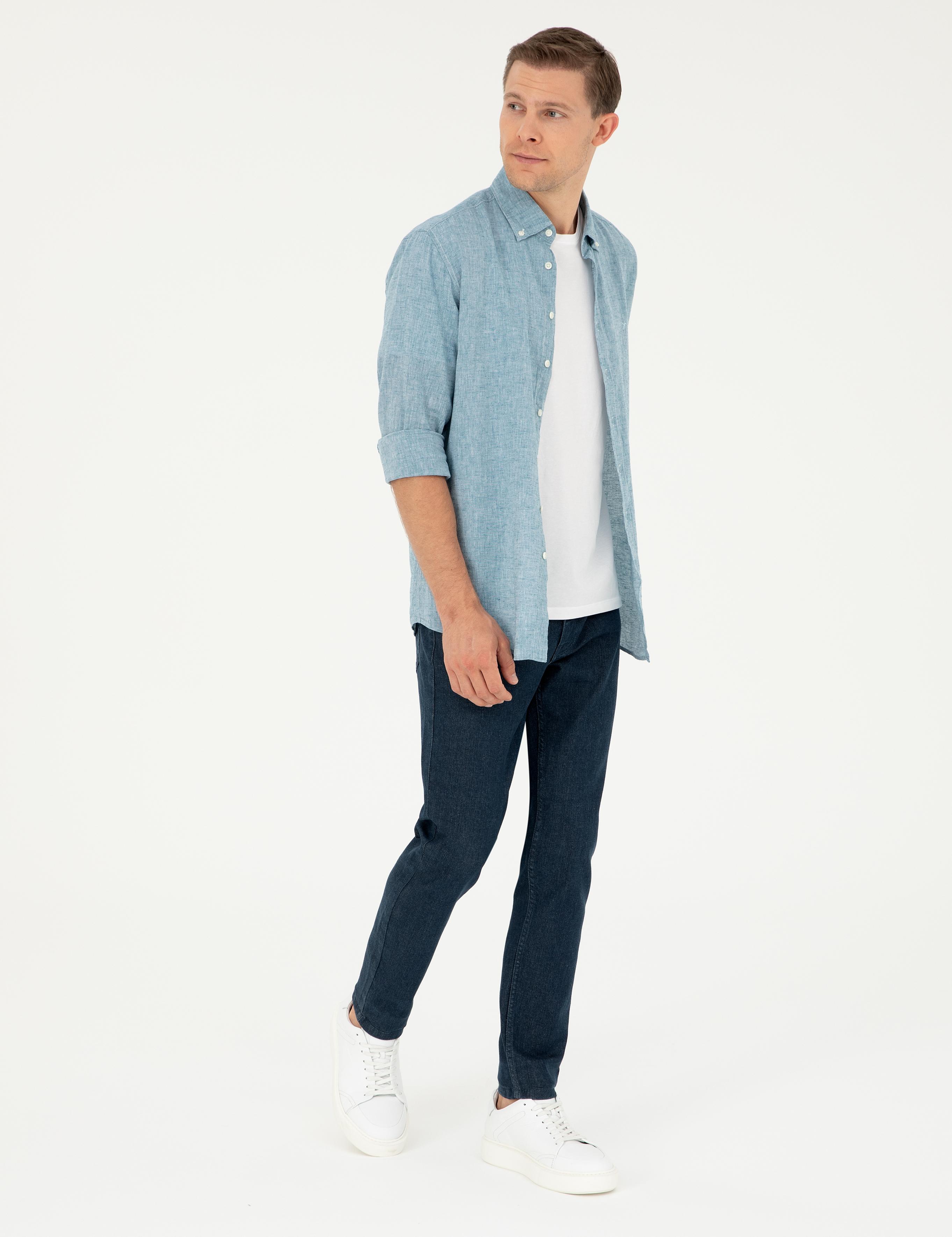 Koyu Mavi Slim Fit Pamuk Karışımlı Jean Pantolon - 50294069057