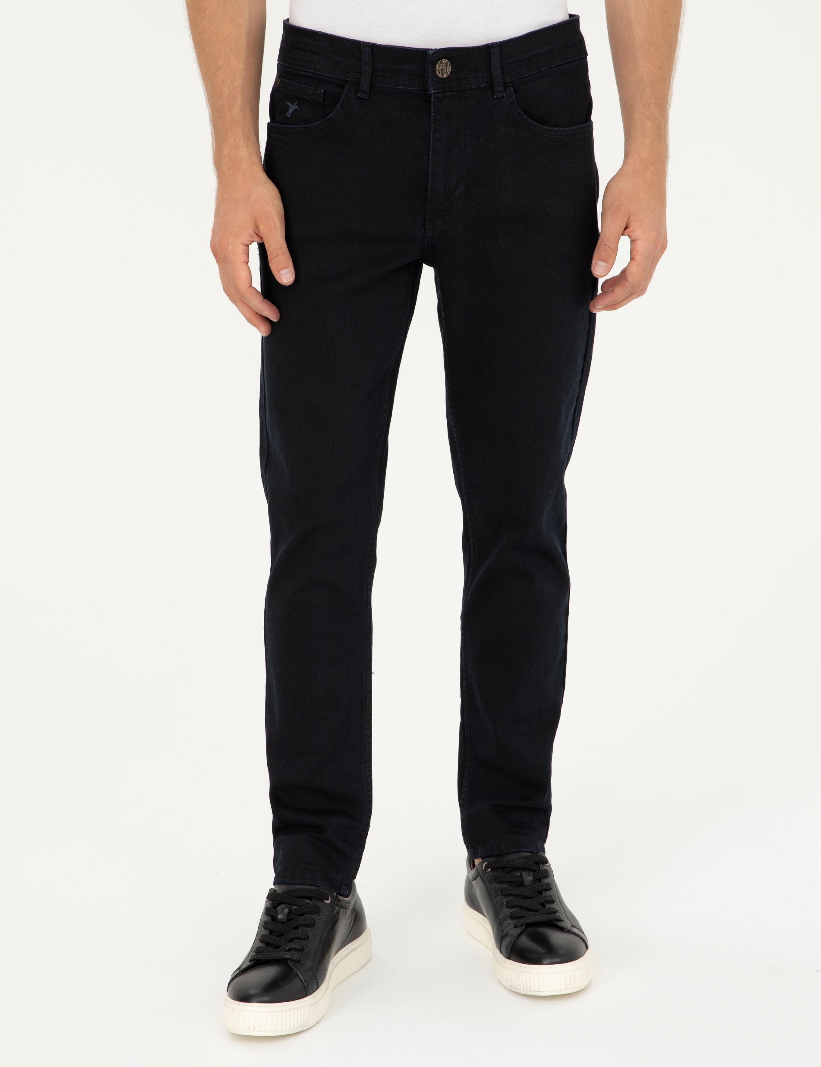 Koyu Lacivert Slim Fit Pamuklu Jean Pantolon - 50294027077