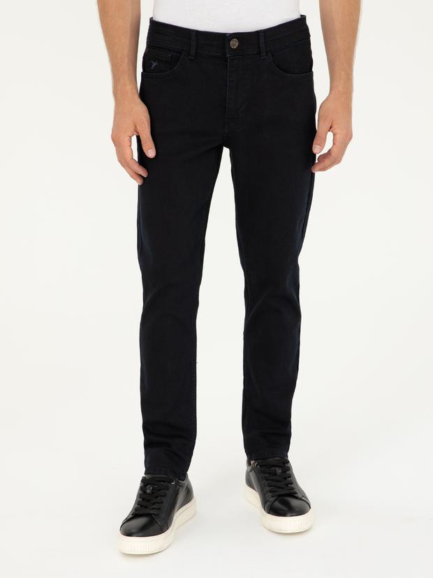 Koyu Lacivert Slim Fit Pamuklu Jean Pantolon