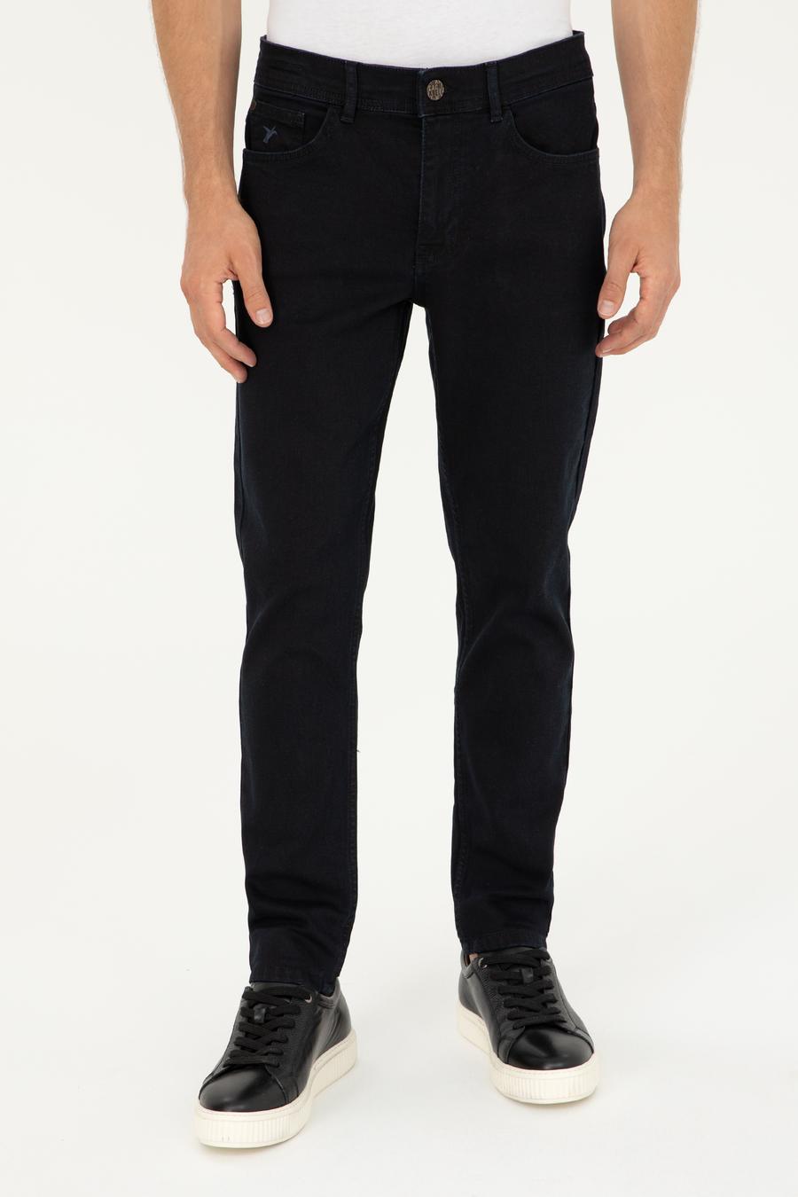 Koyu Lacivert Slim Fit Pamuklu Jean Pantolon - 50294027077