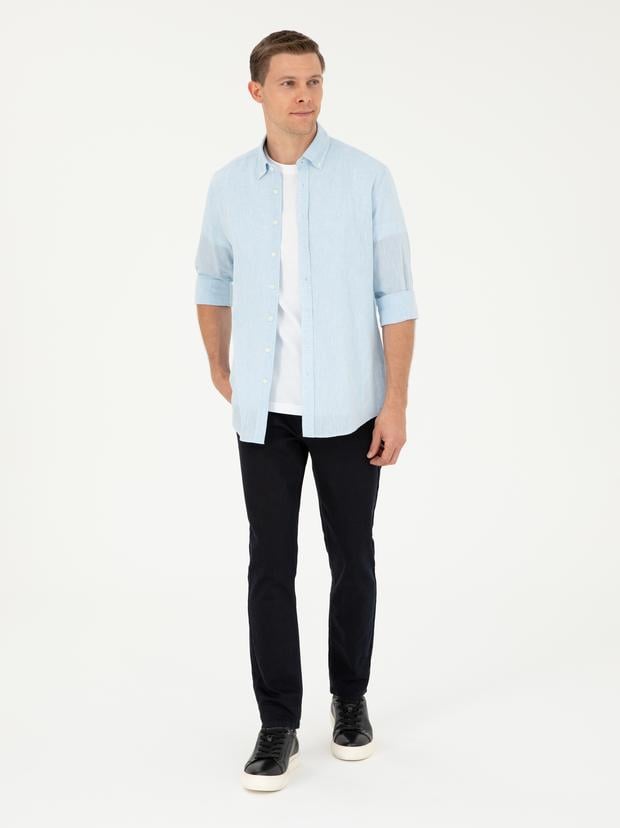 Koyu Lacivert Slim Fit Pamuklu Jean Pantolon