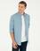 Petrol Slim Fit Keten Karışımlı Gömlek
