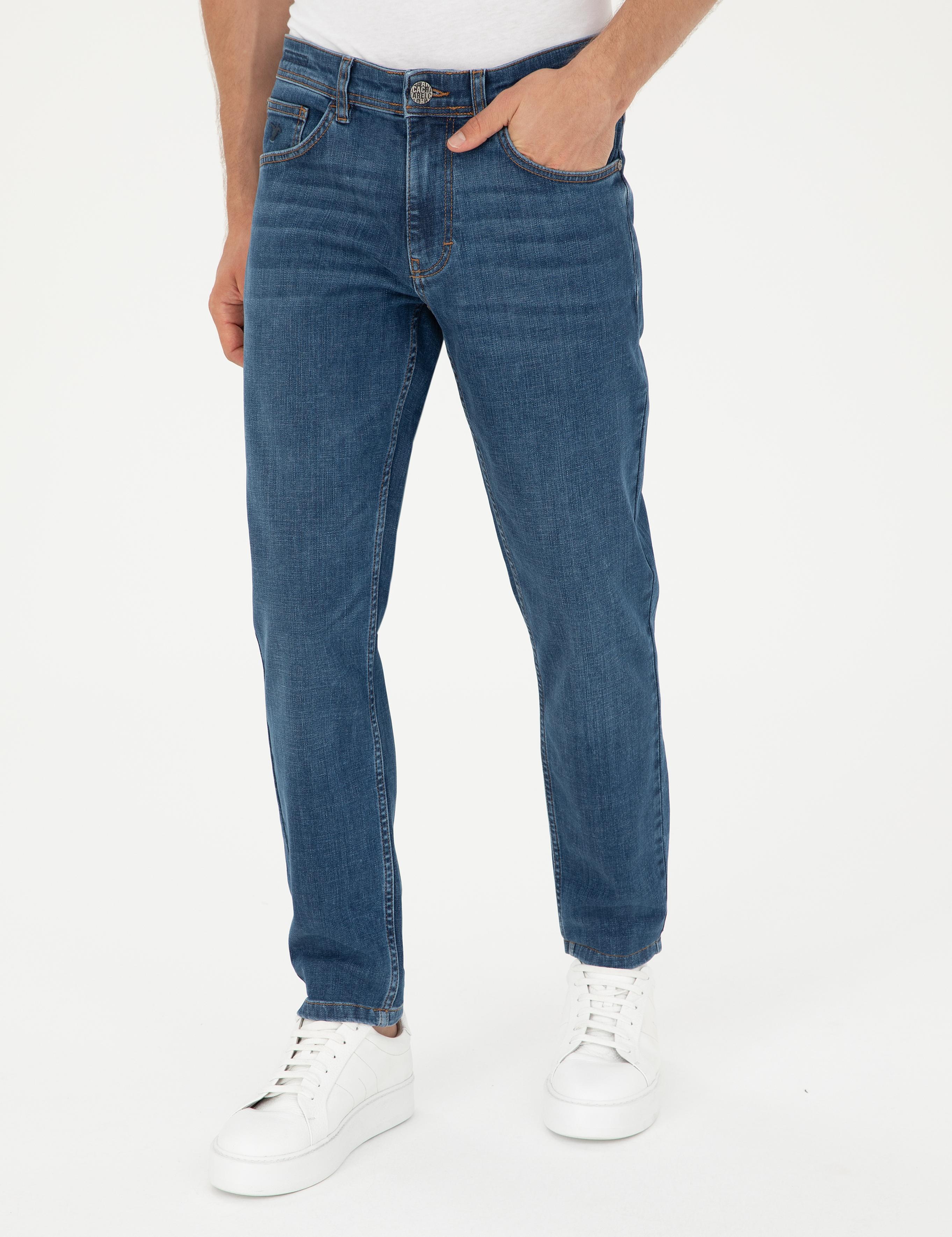 Lacivert Slim Fit Pamuk Karışımlı Jean Pantolon - 50293279072