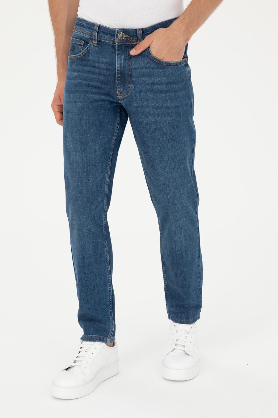Lacivert Slim Fit Pamuk Karışımlı Jean Pantolon - 50293279072